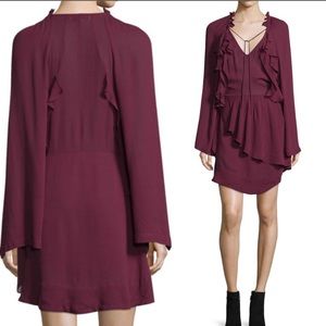 New I R O Salene Ruffle Trim Mini Dress